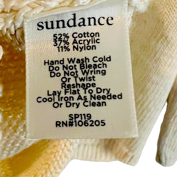 Sundance Cream Open Weave Front Pullover Sweater - Picture 4 of 5